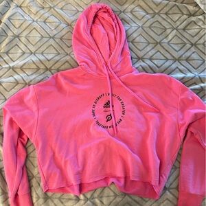 Peloton adidas pink crop sweatshirt